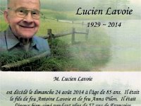 Lucien Lavoie obit card