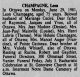 Leon Champagne obit 1981